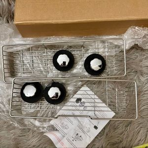NEW Shower Caddy Bathroom Shower wall baskets with knobs, silver